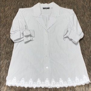 NWOT Karl Lagerfeld Striped Button Down Shirt (S)